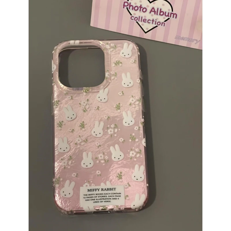 奥菲顿满屏碎花兔子适用iPhone16/15promax冰川苹果手机壳13/12套