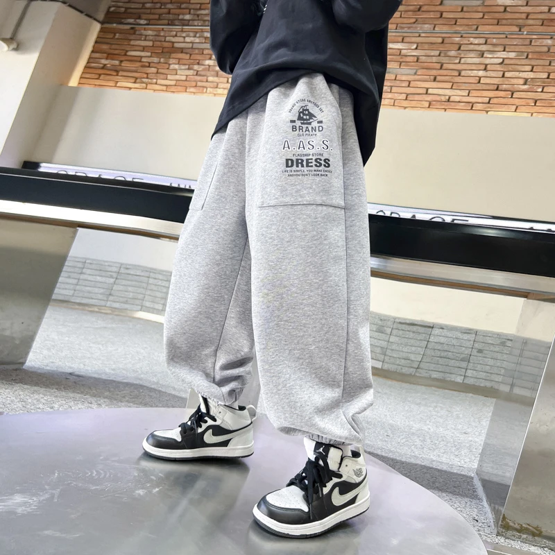 男童秋冬2025新款韩式秋冬季加厚加绒保暖卫裤宽松运动长裤4765