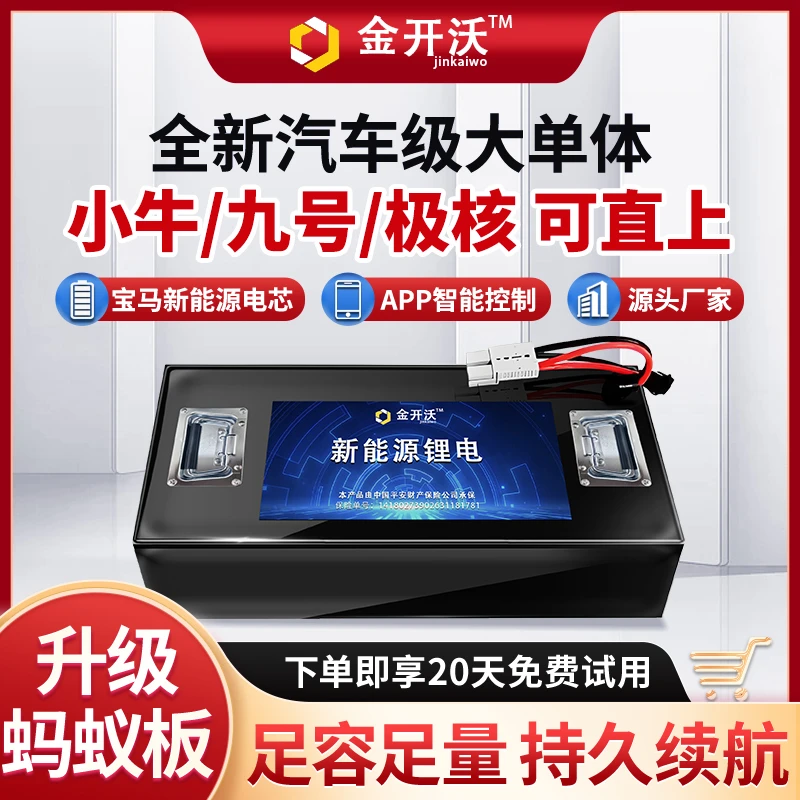 电动车锂电池48V 60V 72V三元大容量外卖专用电池九号小牛极核