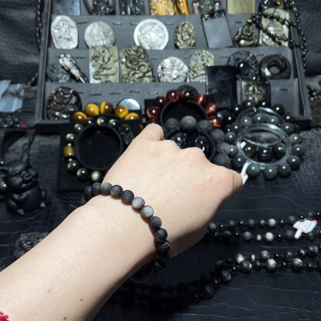 黑曜岩珠宝奇石未镶嵌番****糖