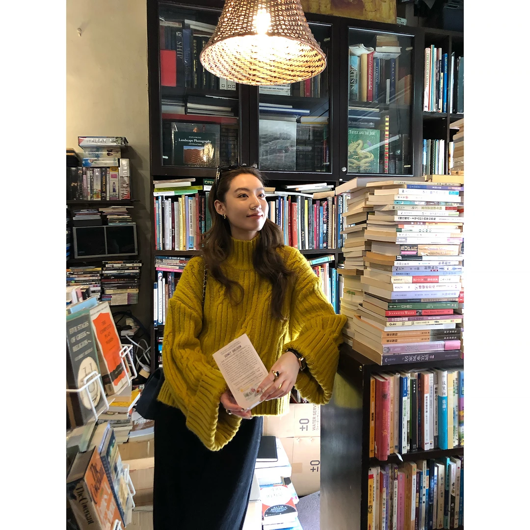 ZHAIAIAIA【林深见鹿】秋冬慵懒风复古黄色麻花高领毛衣M39912GK54