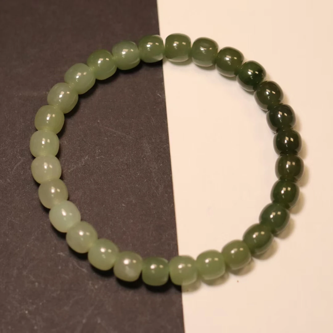 文玩讲道理-翠绿渐变手串（多样性发一）