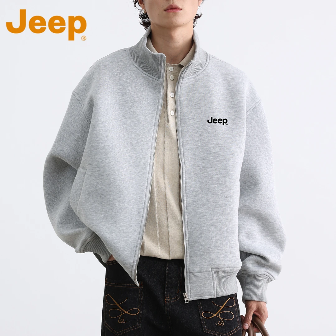 JEEP吉普美式简约立领夹克外套男款秋季2025新款潮牌宽松休闲上衣