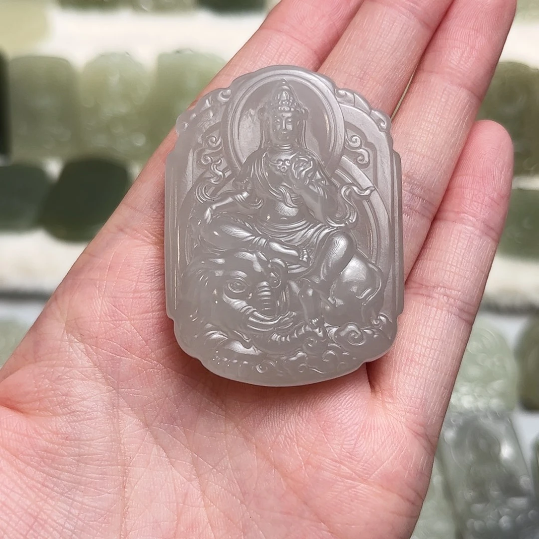 和田玉未镶嵌颈饰清**羊