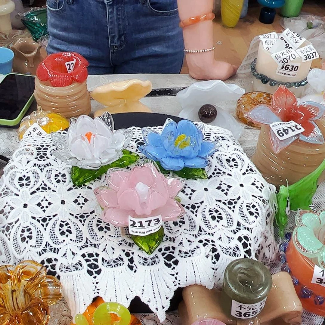 3朵莲花 家悦琉璃工艺品