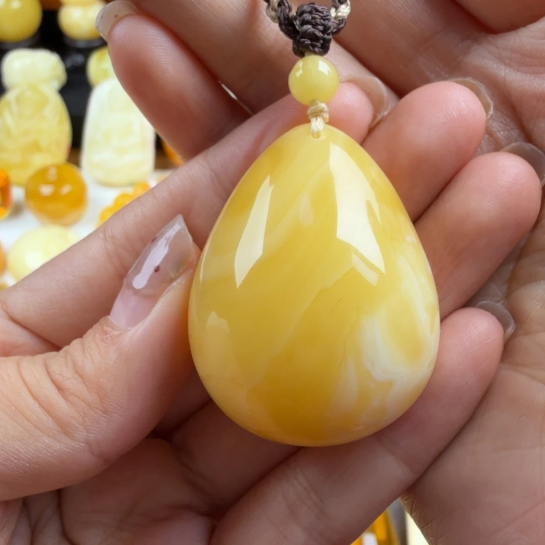 琥珀未镶嵌颈饰纯天然琥珀蜜蜡无优化