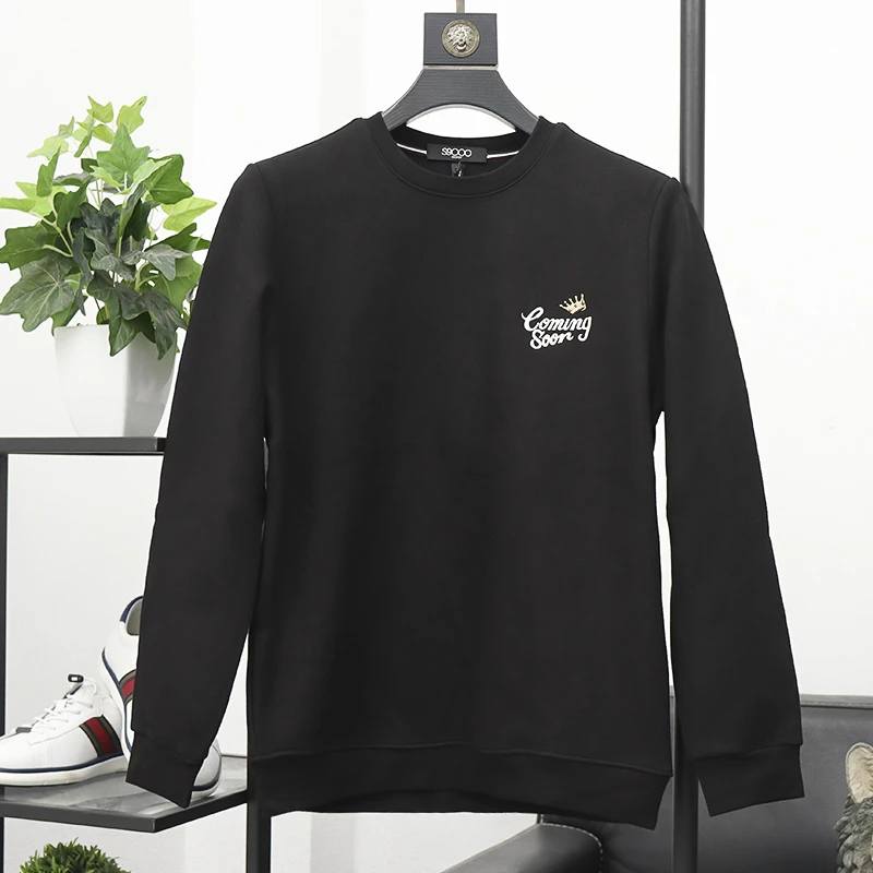 百搭新款男装剪标尾货 男士秋冬时尚休闲颗粒绒加绒加厚卫衣8816