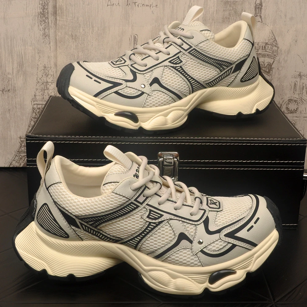 潮流时尚男士厚底耐磨防滑增高运动鞋ins百搭透气韩版休闲老爹鞋