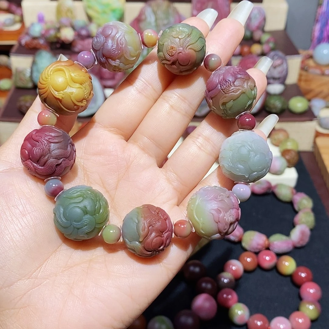 听***音玛瑙/玉髓盐源玛瑙大漏大炸未镶嵌大师工凤九彼岸花