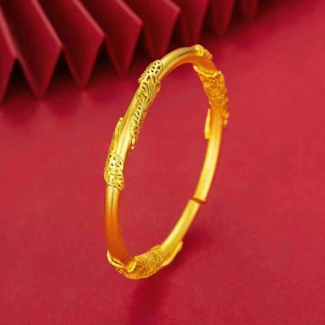 24-KK1035轻奢时尚精美气质款晶枝玉叶开口黄色手镯