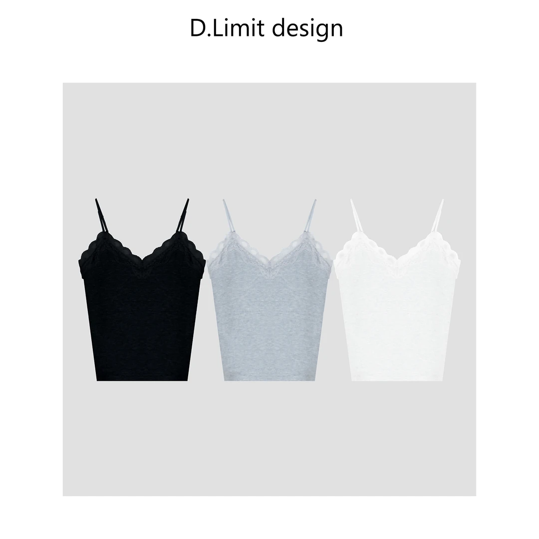 D.LIMIT DESIGN法式蕾丝吊带美背心内衣女内搭打底夏季DLZY1245