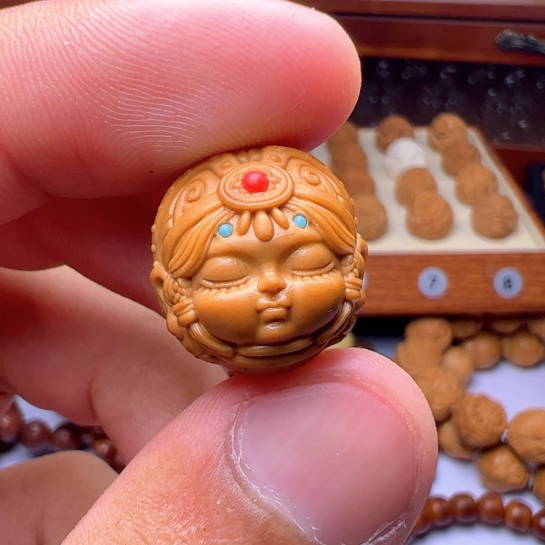 猴头核桃吊坠精工镶嵌拉姆17