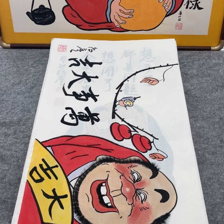 国画手绘禅意画一物一拍
