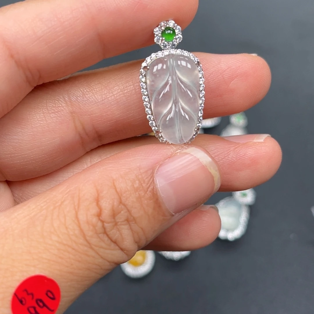 翡翠银S925镶嵌吊坠(不含链)