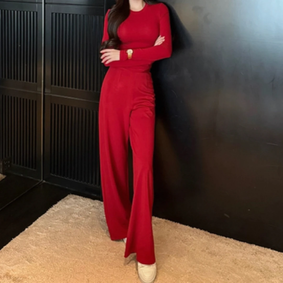 2025春夏气质高腰宽松阔腿裤修身显瘦慵懒休闲女裤