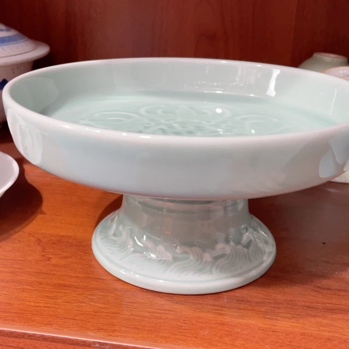 景德镇陶瓷 单色釉高脚果盘