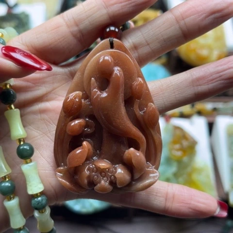 岫玉挂件未镶嵌樱*树挂件