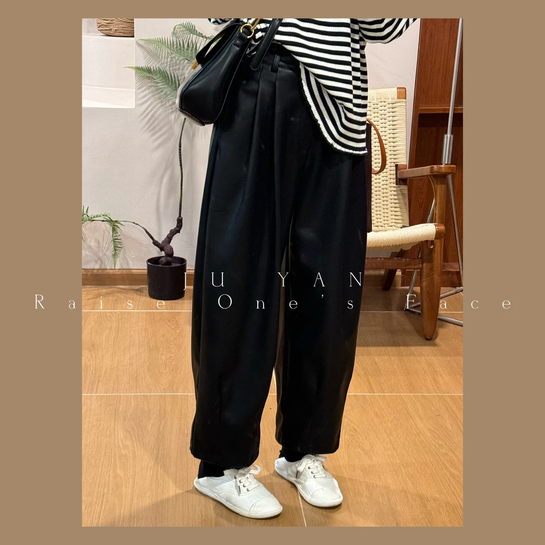 JU YAN【惦念】2.0 9913复古超软高品质直筒PU皮裤
