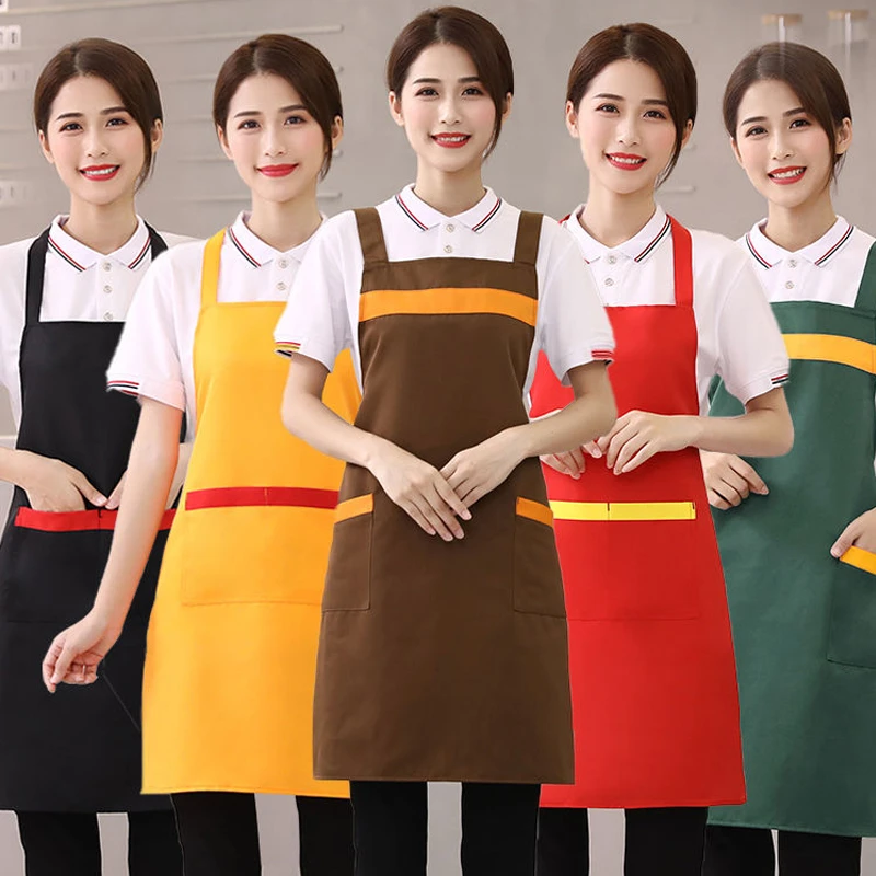 餐饮围裙定制logo印字超市水果饭店烧烤奶茶火锅店服务员专用订做