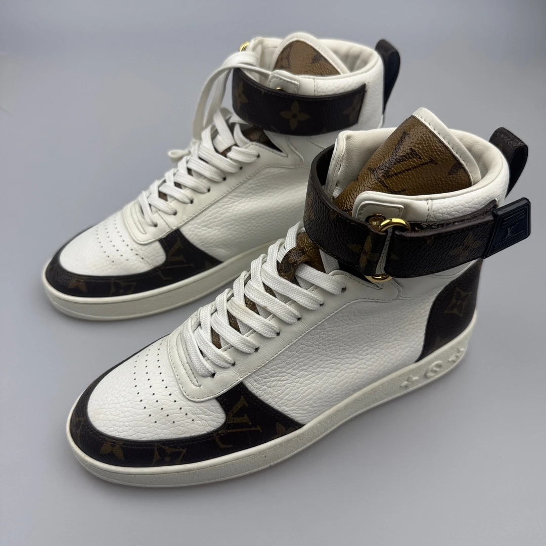 99新 LouisVuitton/路易威登 Boombox牛皮高帮运动鞋36.5码/3256