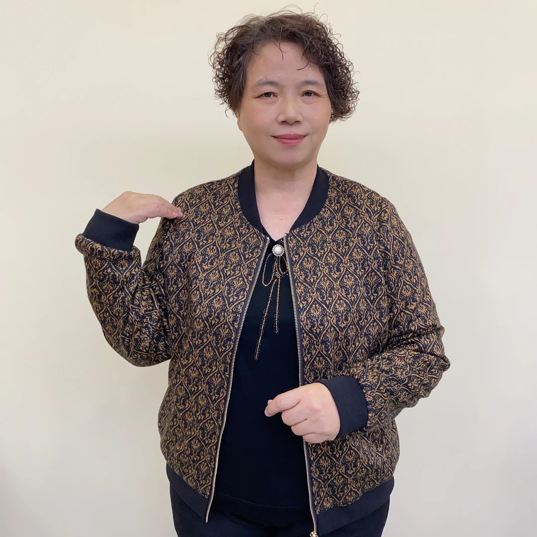 秋季中老年洋气妈妈装时尚薄款口袋春秋装休闲百搭外套3366