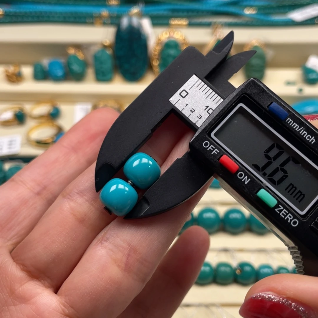 未镶嵌绿松石珠宝奇石对珠