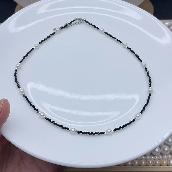 淡水珍珠颈饰银S925镶嵌