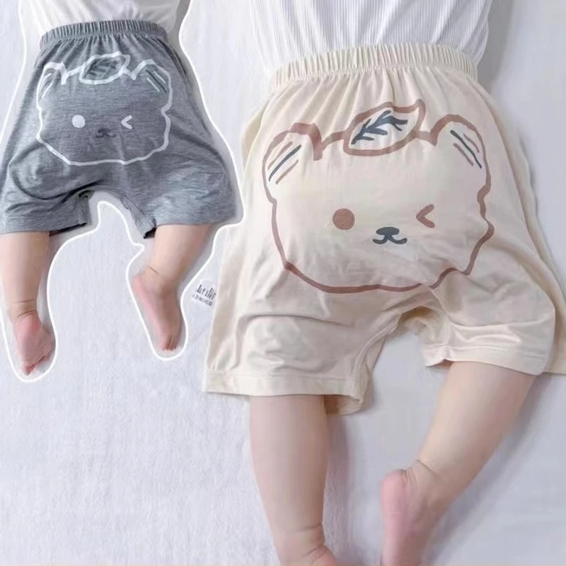 宝宝莫代尔短裤夏天宽松婴儿大屁股睡觉薄款裤子儿童PP裤新生婴儿