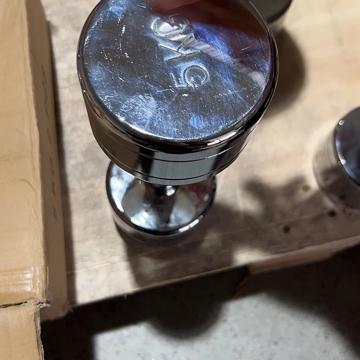 全新电镀纯钢小头5公斤哑铃一对