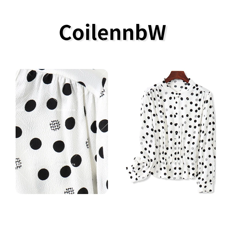 真丝桑蚕丝衬衫2025新款新波点气质衬衣女PZ0571款