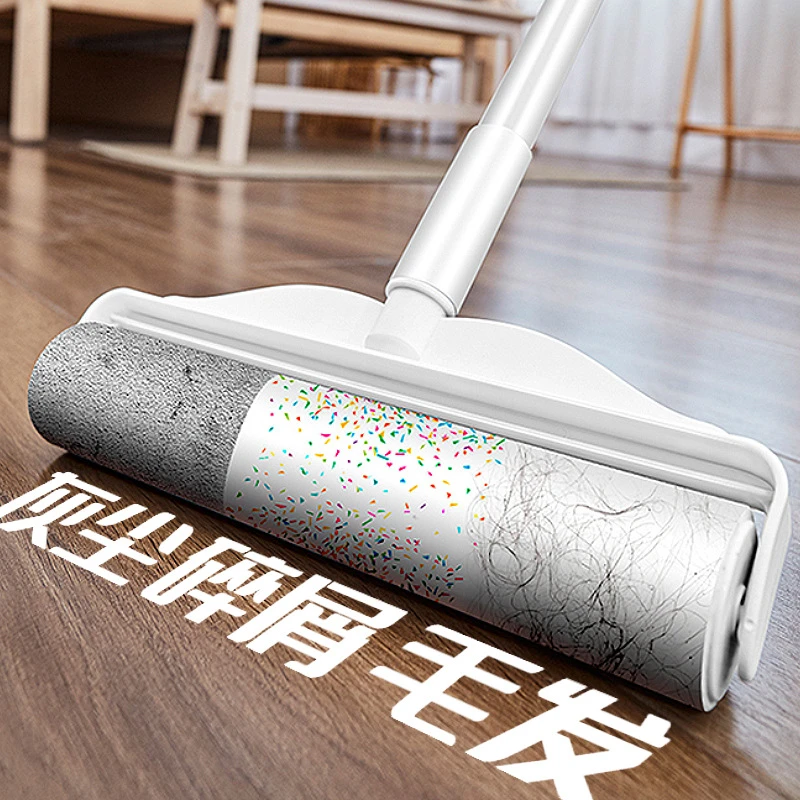 粘毛器滚筒长杆大号除毛滚刷沾床上头发神器地板灰尘滚轮黏可撕纸