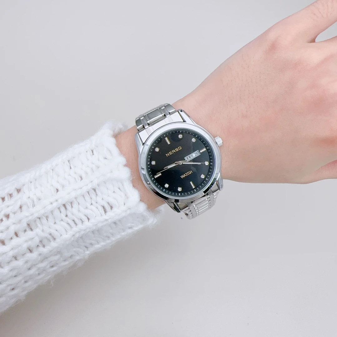 耐尔斯顿石英男表防水镀膜镜面合金日历撤柜网红合作款少量库存