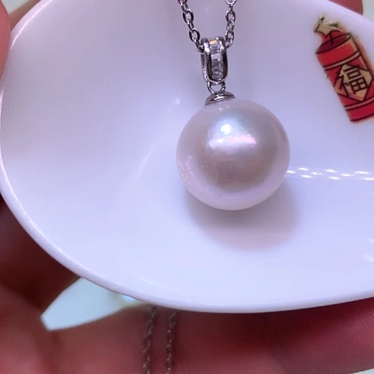 银S925镶嵌淡水珍珠耳饰