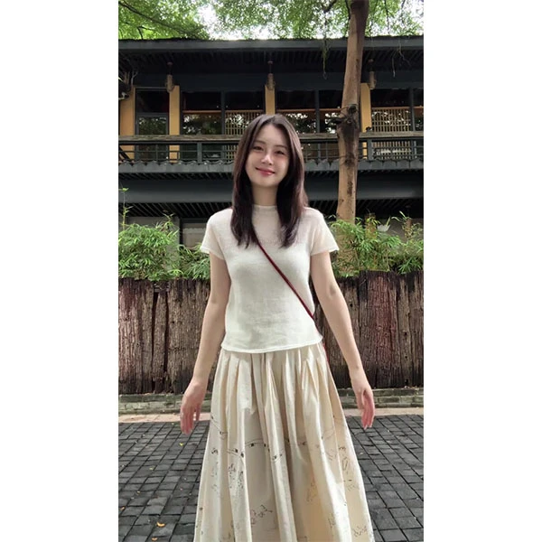 夏装搭配一整套新款高级感小个子套装女超火穿搭减龄半身裙两件套