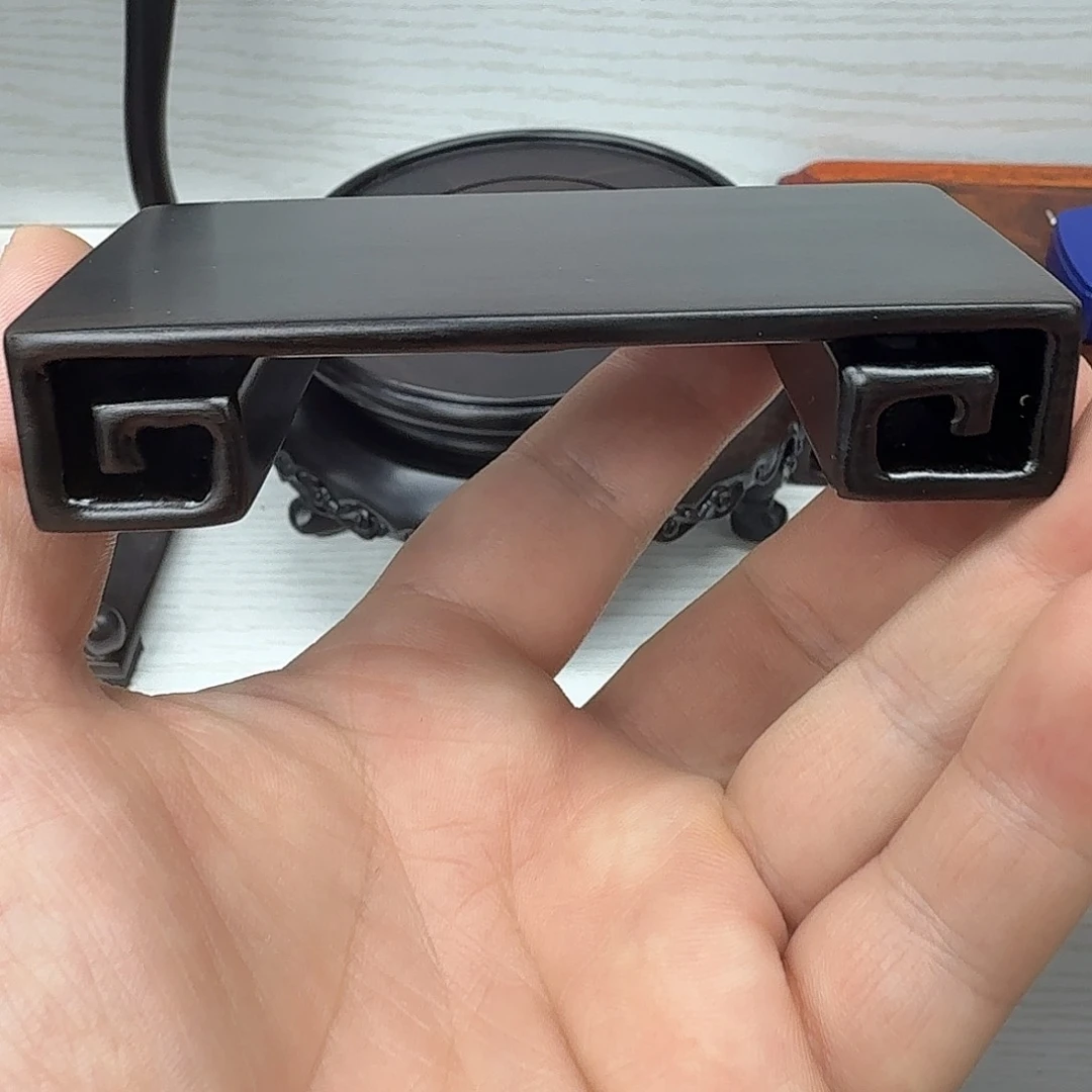 藤类紫光檀整木书卷底座