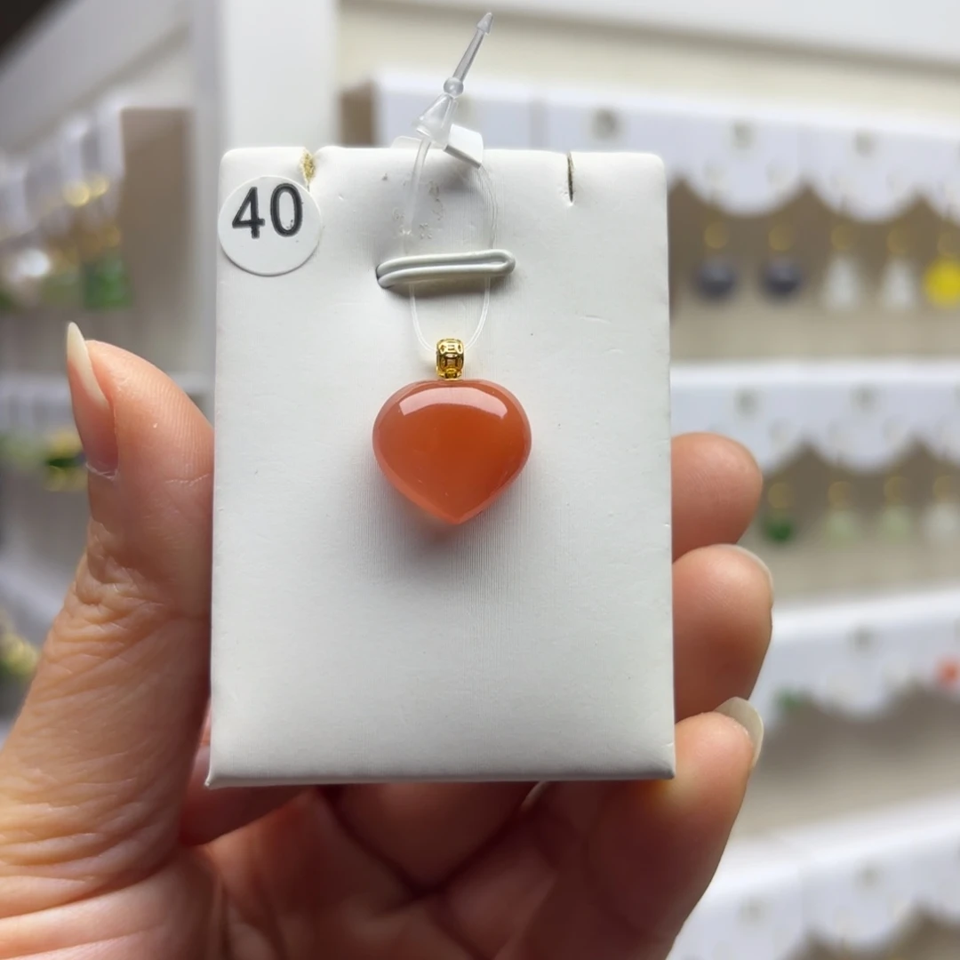 南红玛瑙18K金镶嵌吊坠(不含链)