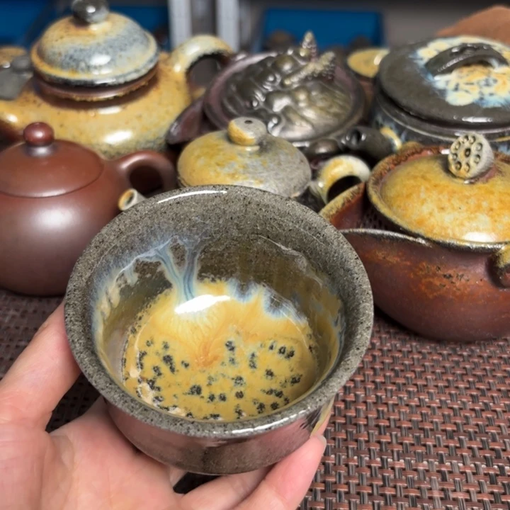 茶杯紫砂压手竹节160