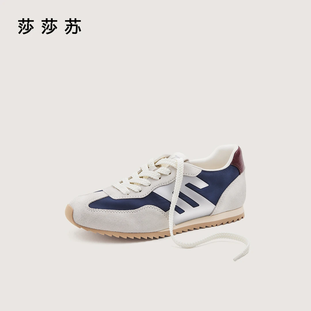 【曲奇饼干】莎莎苏2025春款拼色增高阿甘鞋女休闲德训鞋ZA65155-51