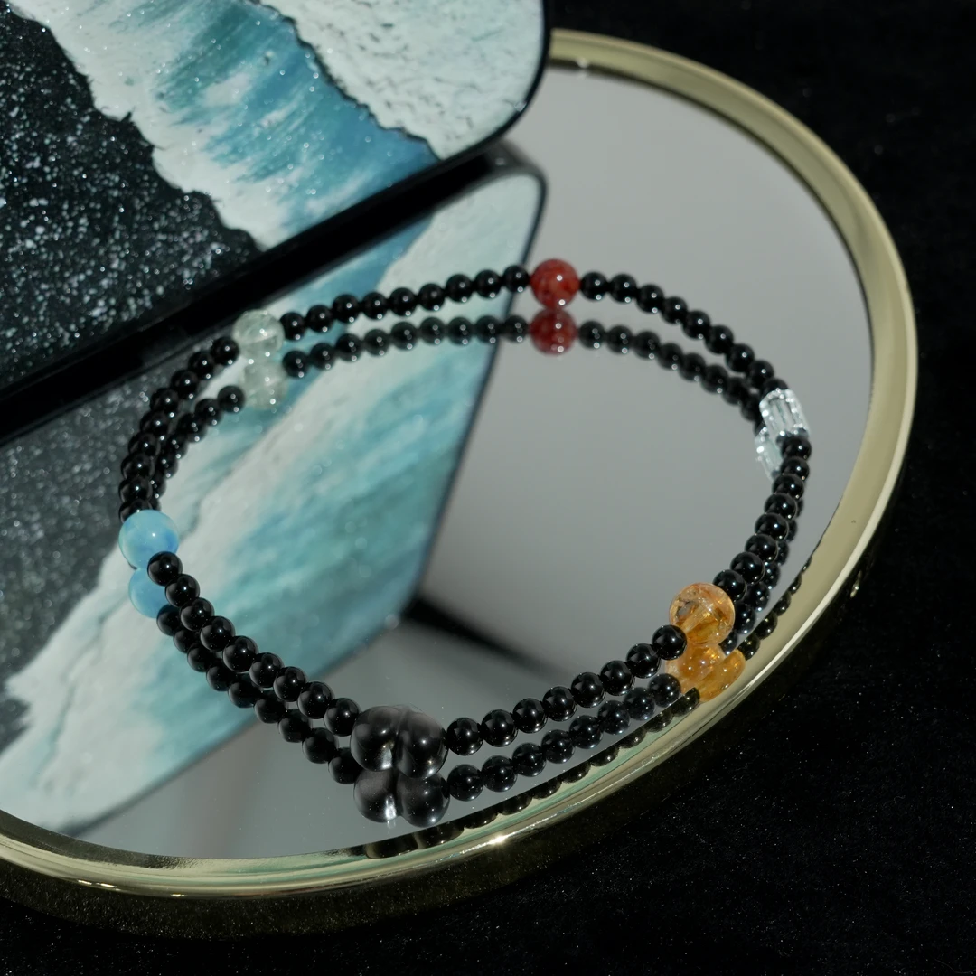 【暹罗珠宝】天然水晶银曜石“爱心银曜石”珠宝手串 5-6mm S2L85011