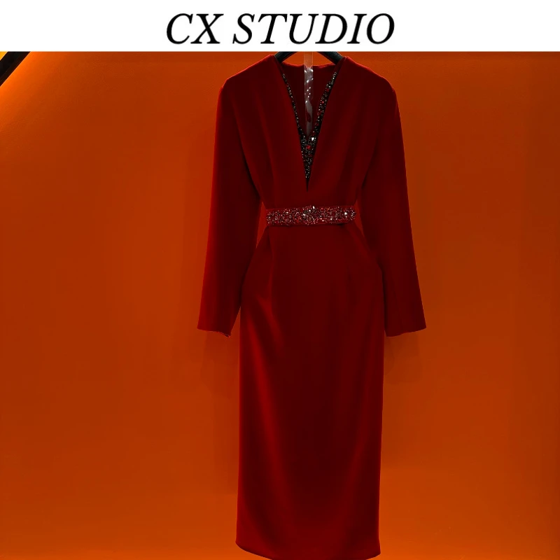 {暖暖}编码40 经典收腰轻奢时尚春季连衣裙（定制女装）TG485