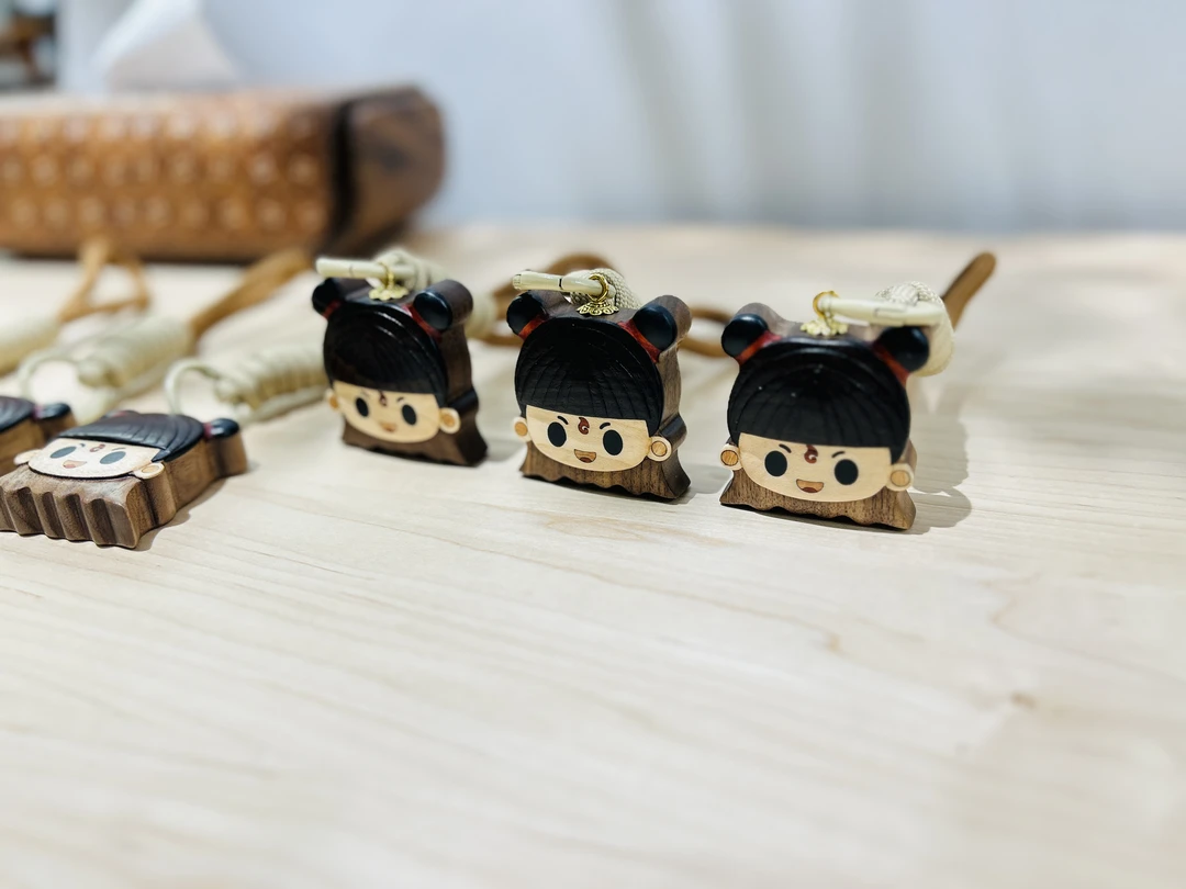 哪吒 挂件 木质玩具