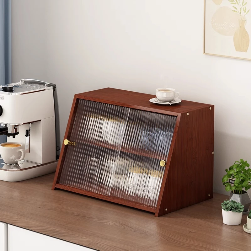 复古桌面台上防尘收纳盒水杯架子茶具展示柜厨房厨房收纳置物架