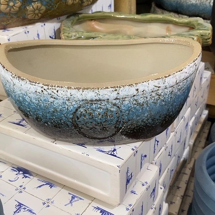 摆件陶盆有孔 微瑕介意勿拍