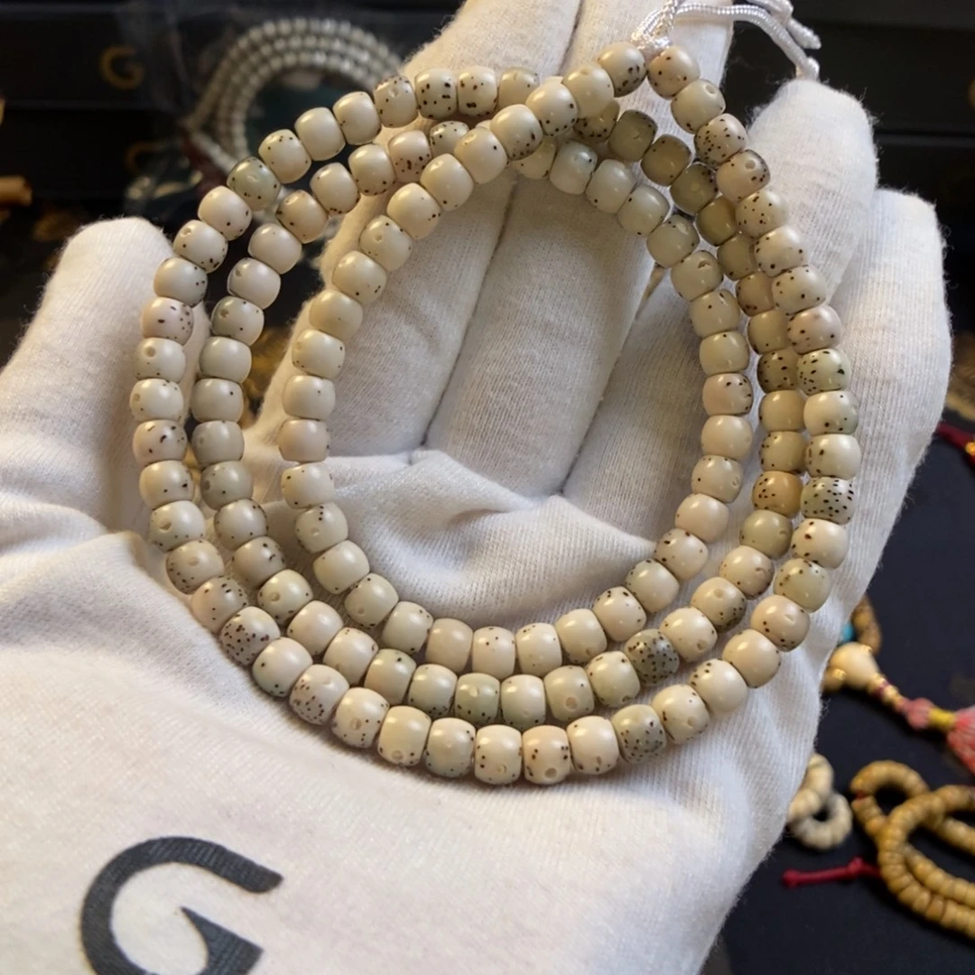 星月菩提吊坠白玉化正月通体留白直切鼓珠6✖️5