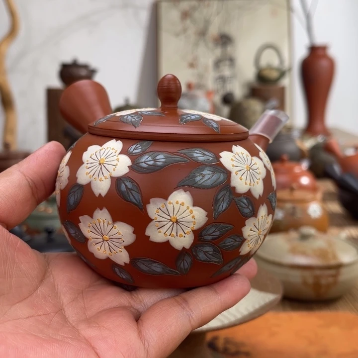 吉*常滑玉光手作茶壶