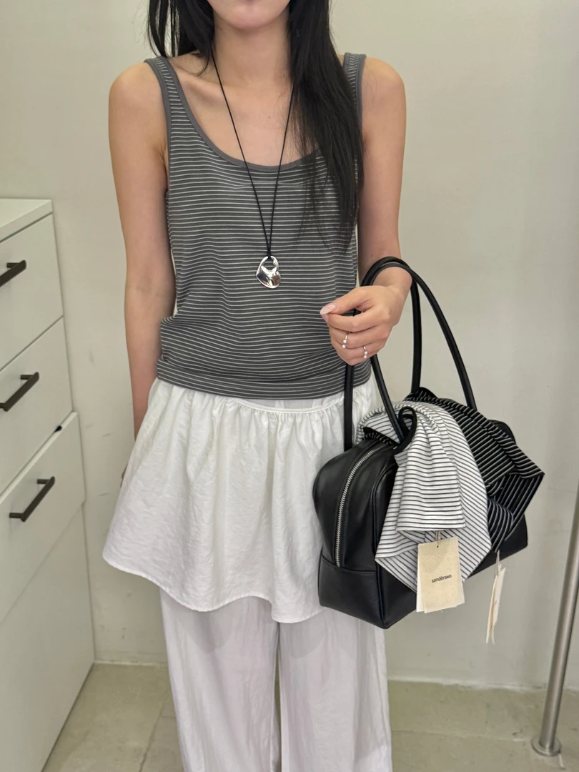 sanderswo（093#）气质条纹吊带上衣
