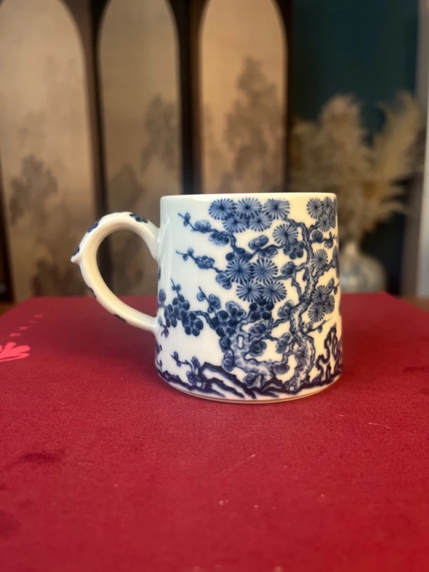 成蕴窑青花松竹梅咖啡杯