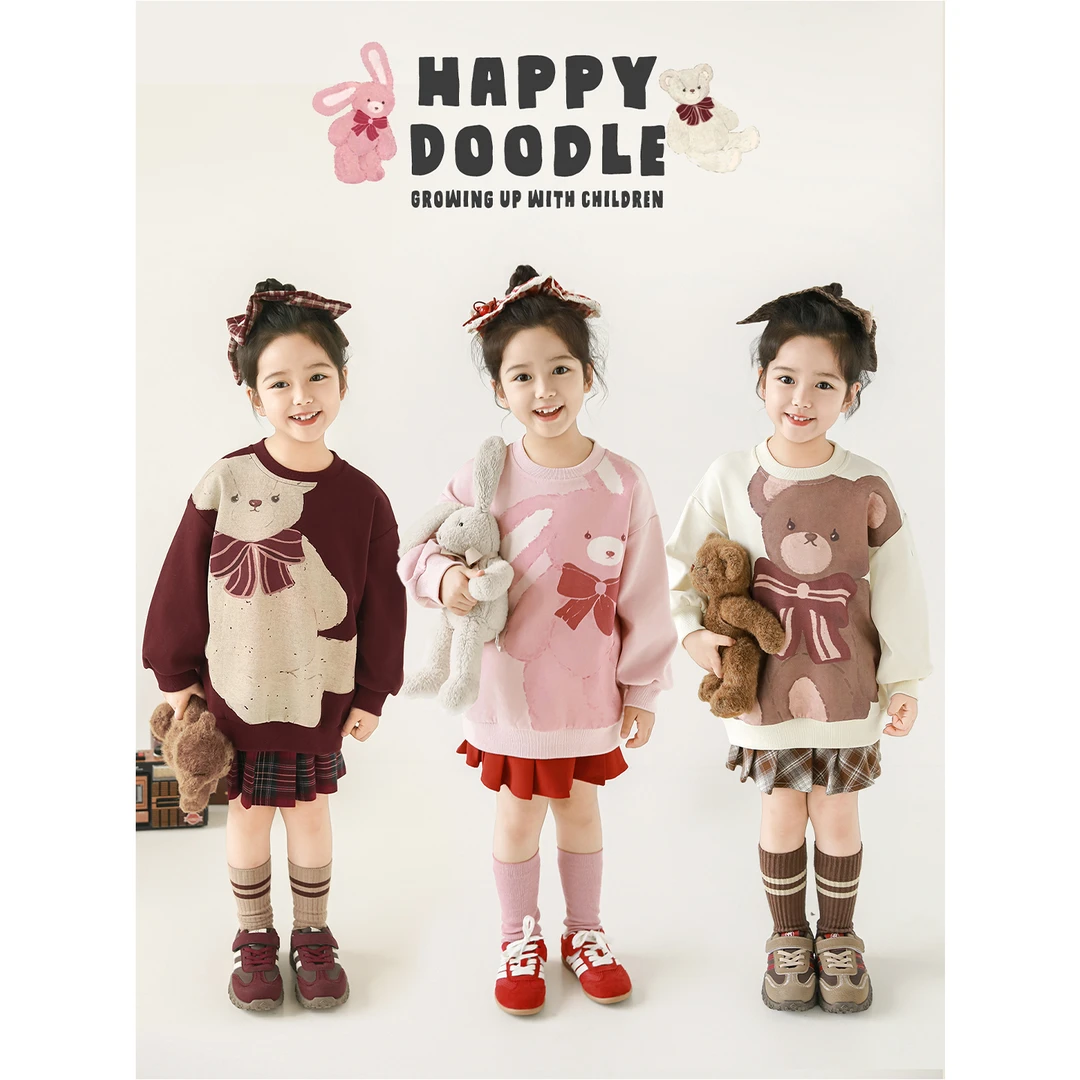 YOEHYAUL/幼悠幼悠【乖巧熊熊】秋壹波宝宝圆领卡通秋冬马甲 Q4240