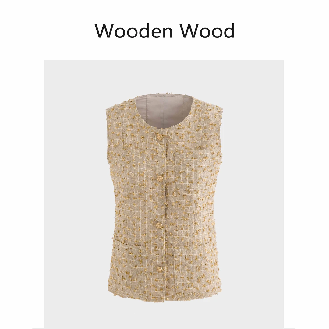Wooden Wood"光芒万丈"高端女装马甲百搭气质设计感小众W23260
