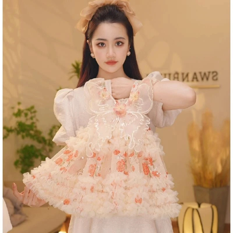 女童2025新款爆款蝴蝶翅膀碎花公主裙仙气吊带连衣裙六一节礼服潮